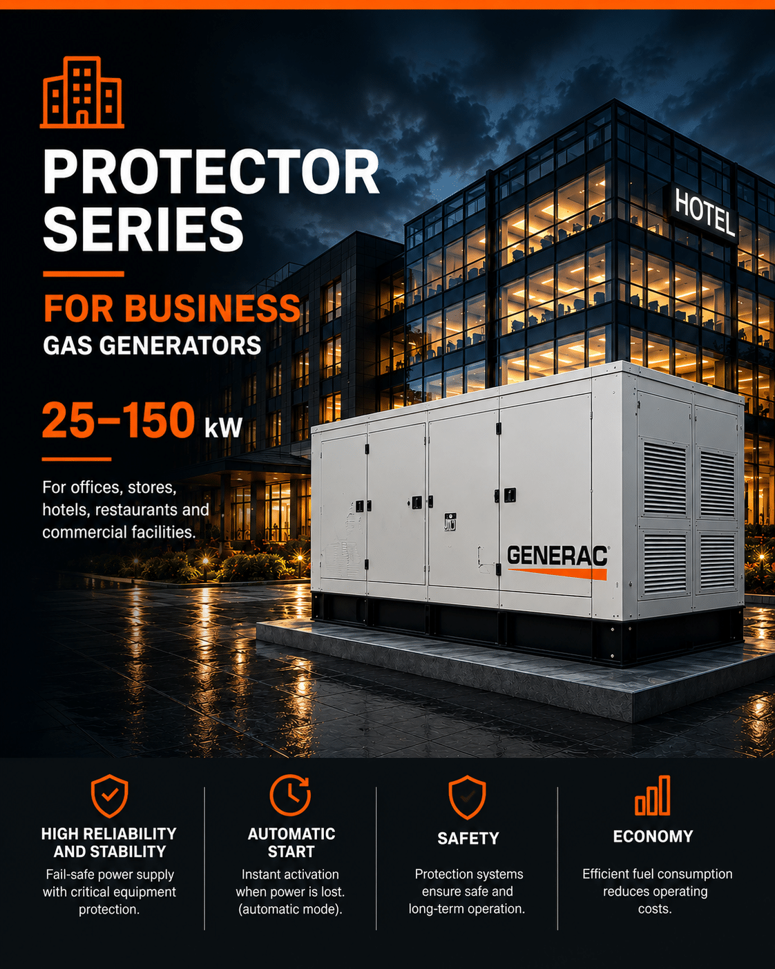 GENERAC Protector generators for business