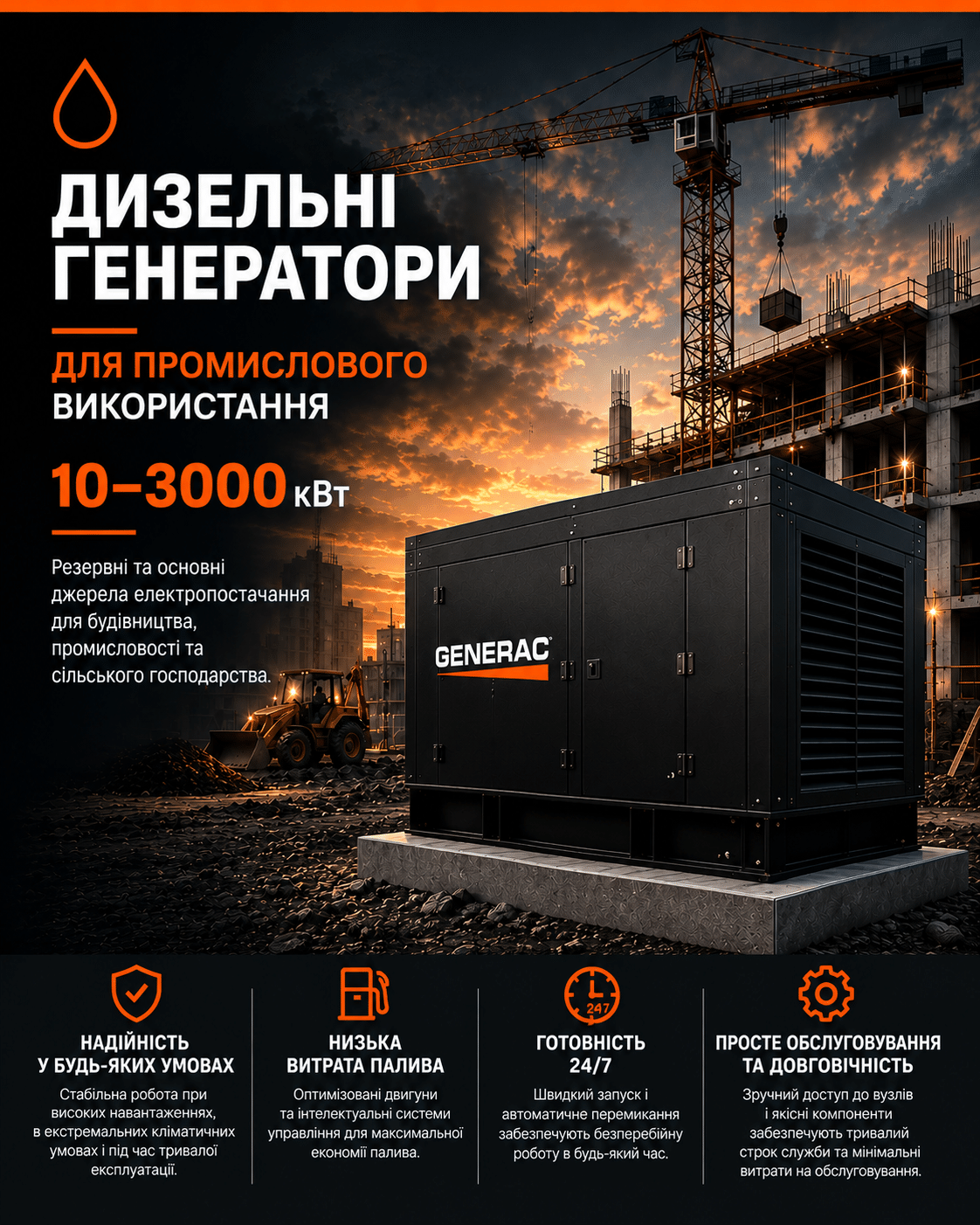 Дизельні генератори GENERAC